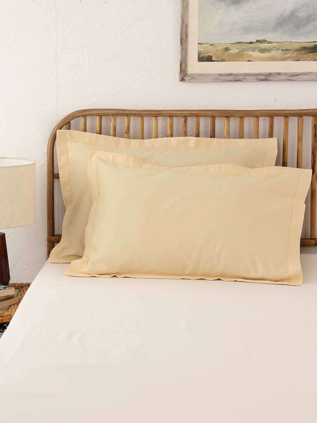 House This Ginger Beige 2 Pieces Pure Cotton Pillow Covers