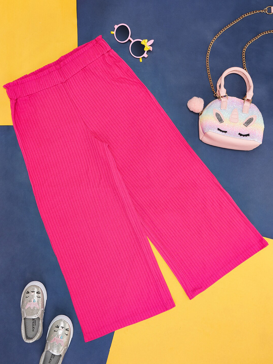 Pantaloons Junior Girls Wide Leg Regular Cotton Palazzos