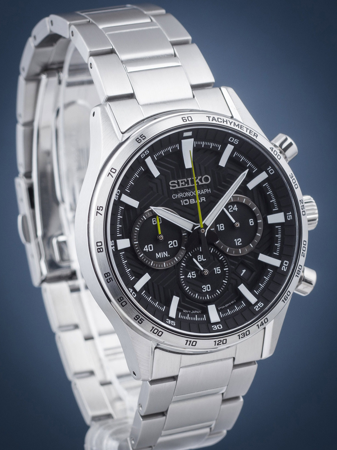 SEIKO Men Stainless Steel Bracelet Style Analogue Automatic Motion Powered Watch SSB413P1