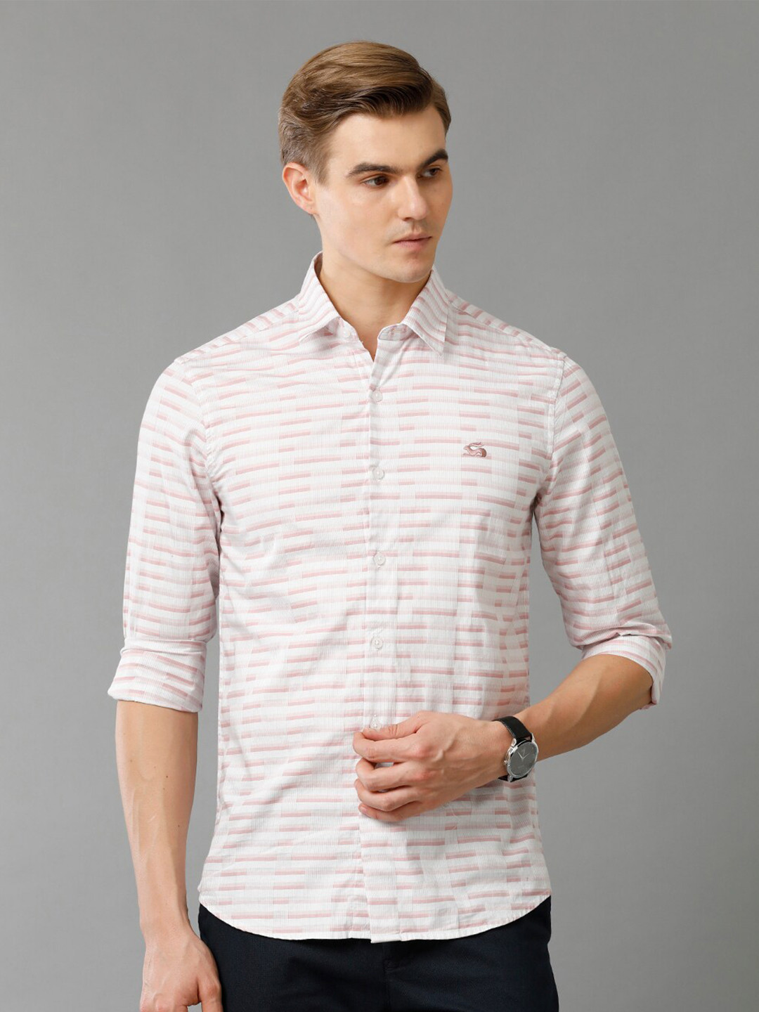 ADRO Standard Striped Slim Fit Cotton Casual Shirt