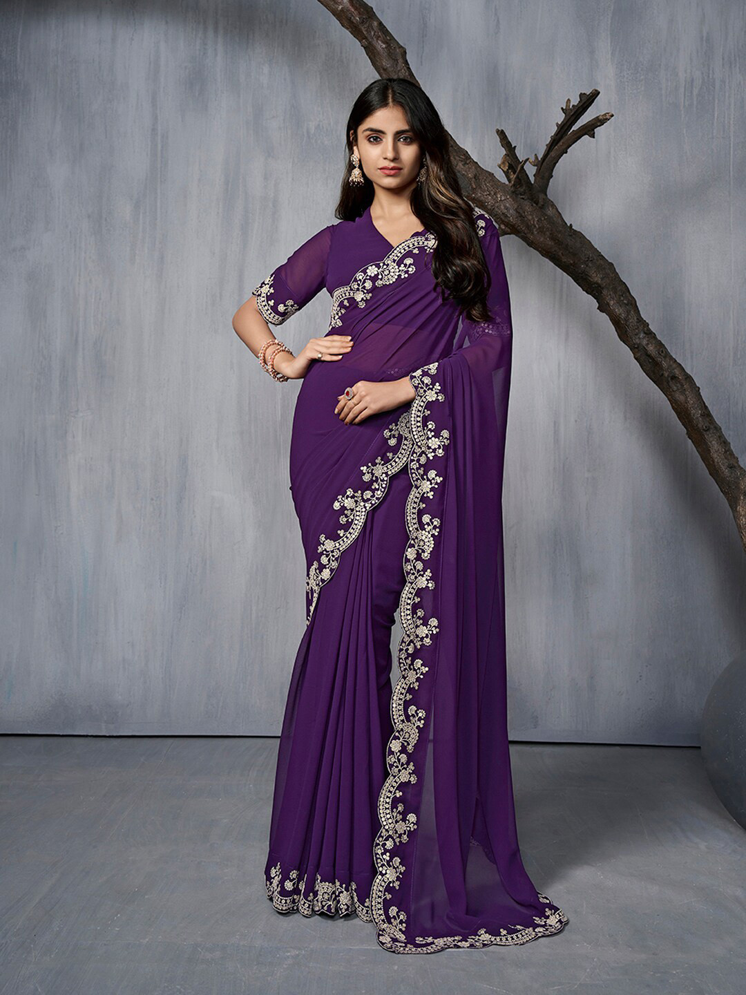 Inddus Embroidered Saree