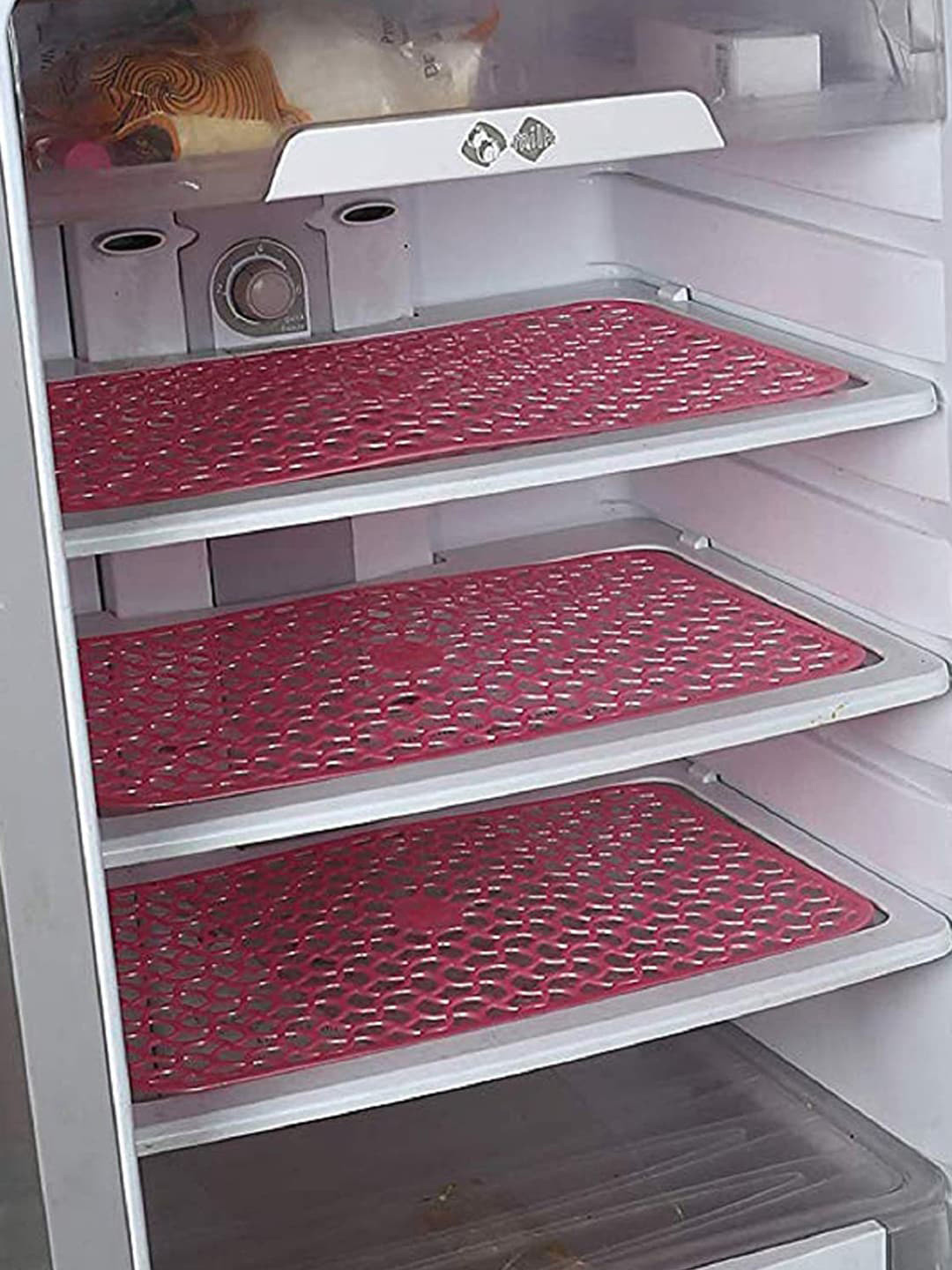 Kuber Industries Pink 6 Pieces Refrigerator Drawer Mat Set