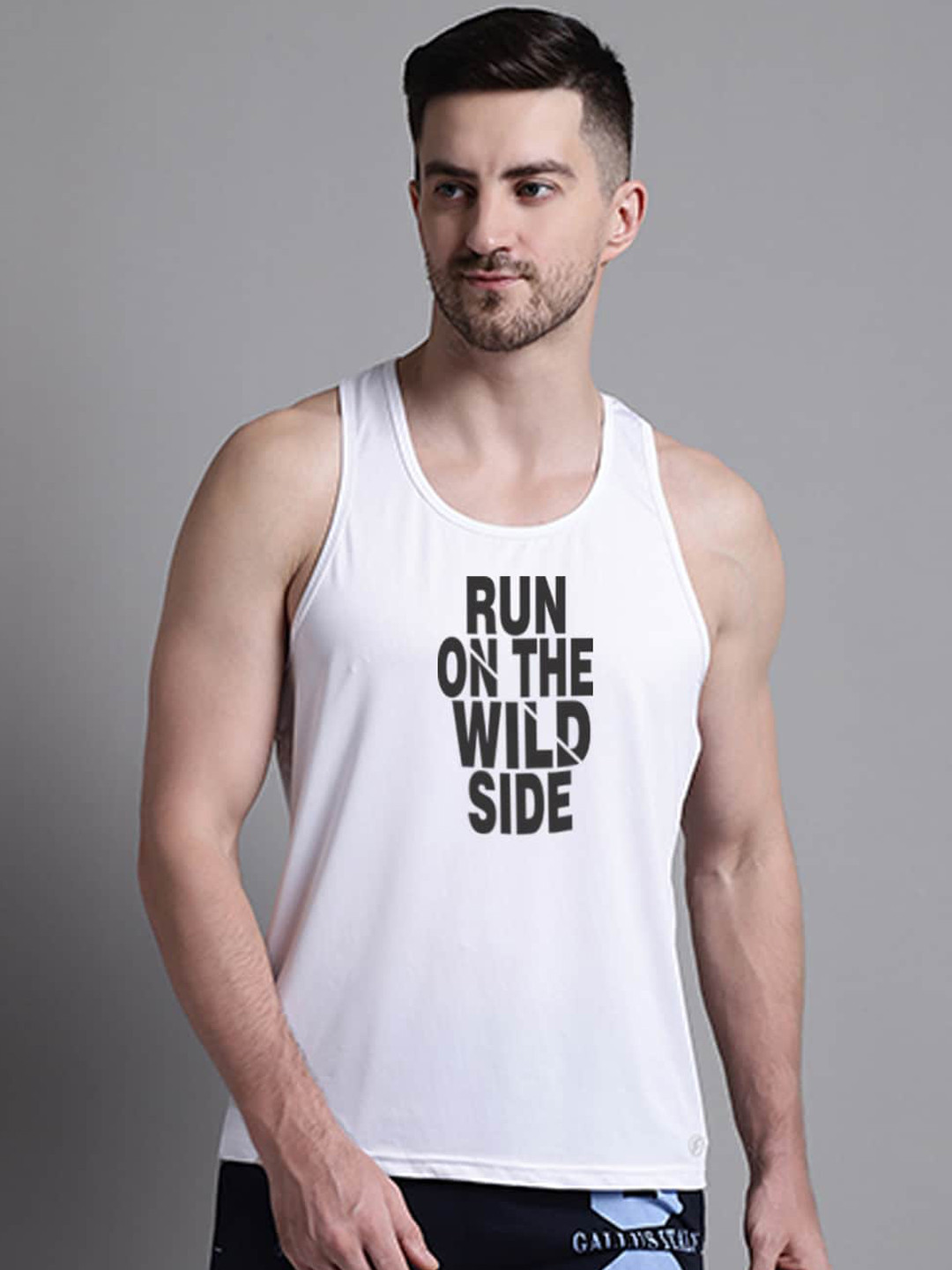 Friskers Printed Round Neck Sleeveless Innerwear Vests MA463-3678-02-S