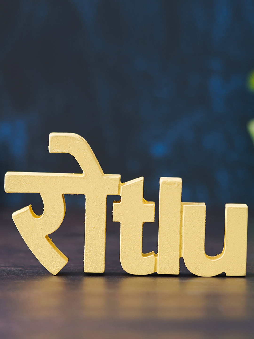 eCraftIndia Rotlu Yellow Wood Natural Living Room Hand-Crafted Small Showpiece - 3.5 Inches