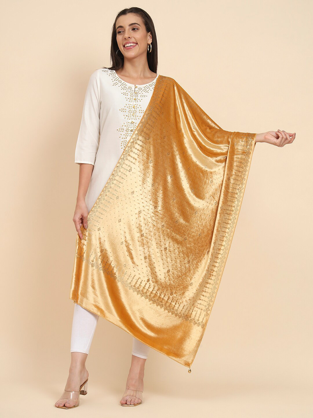 Pashmoda Ethnic Motifs Embroidered Velvet Stole