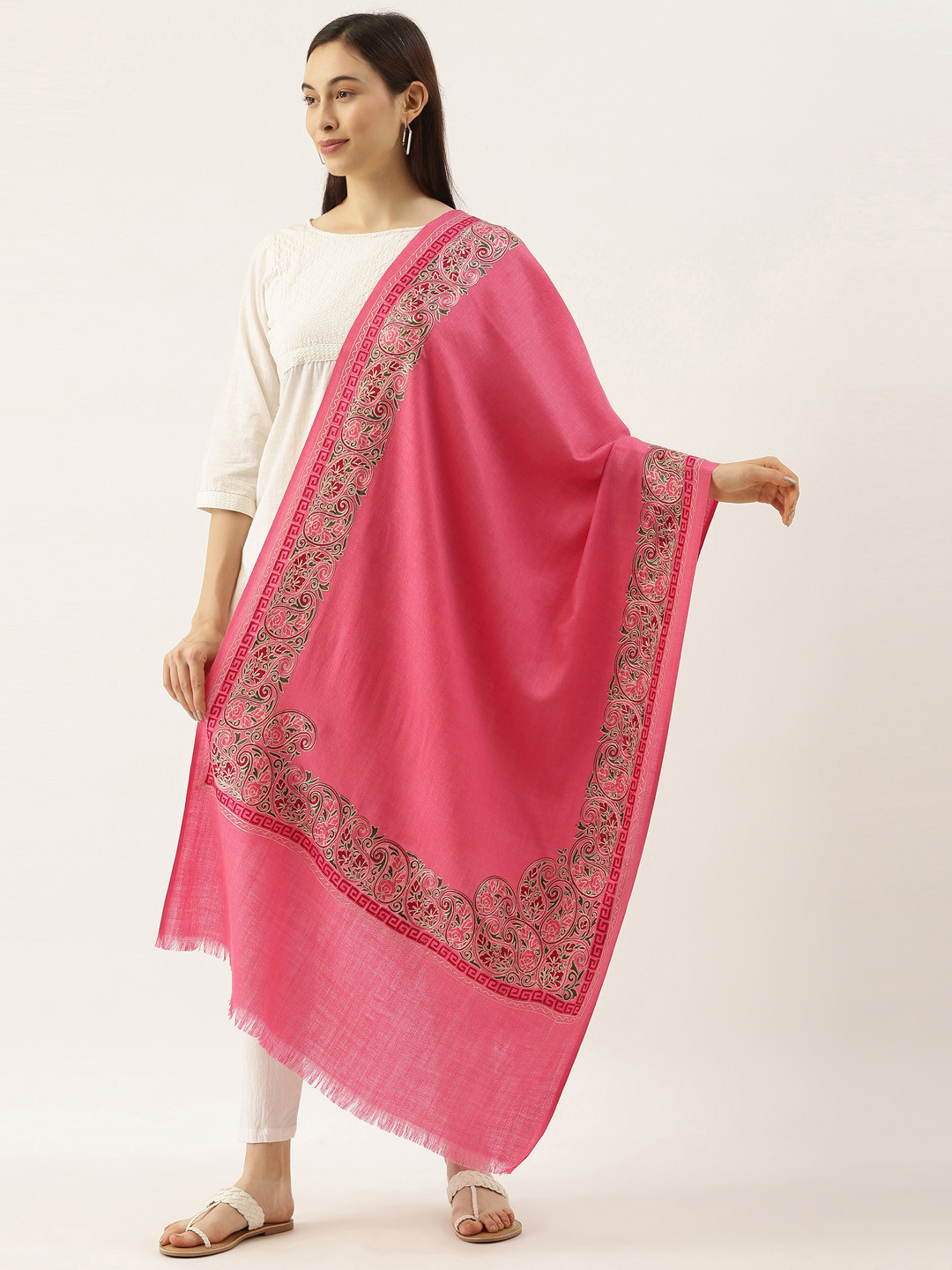 Pashmoda Embroidered Pure Wool Stole
