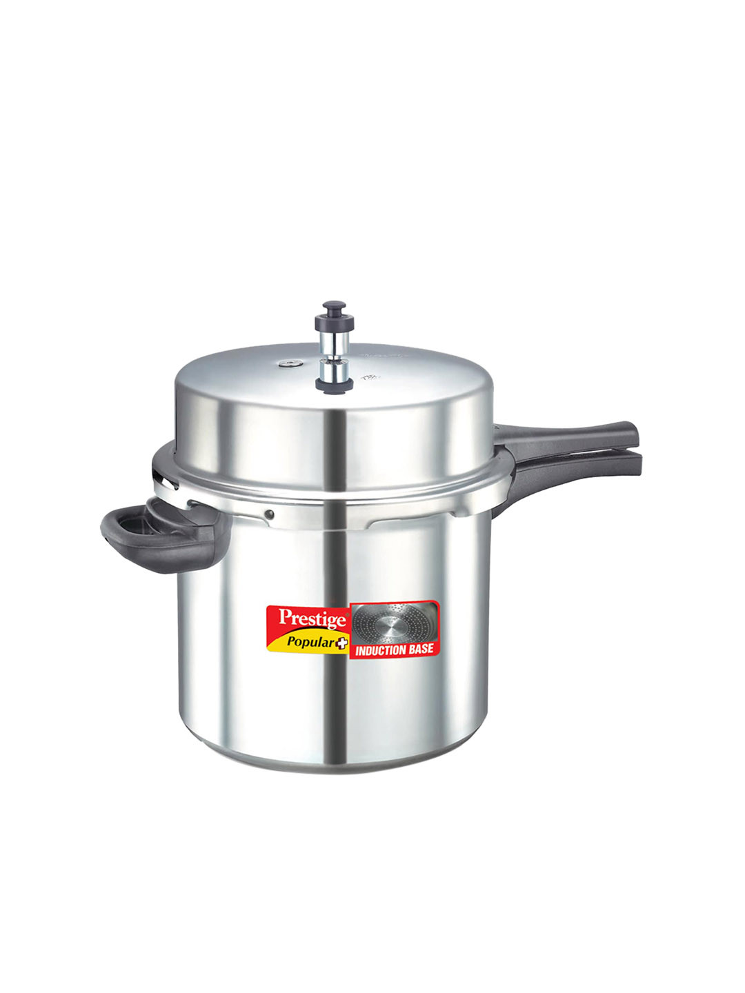 Prestige Popular Plus Silver Aluminium Induction Base Outer Lid Pressure Cooker-12 L
