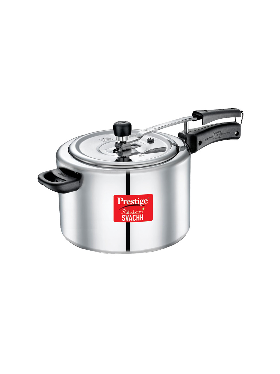 Prestige Nakshatra Plus Svachh Silver Aluminium Spillage Control Induction Inner Lid Pressure Cooker-8 L