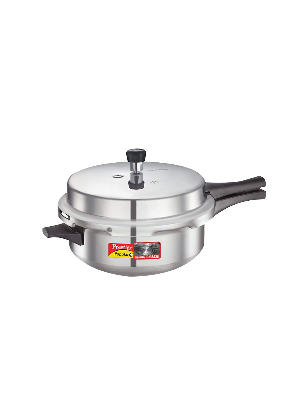 Prestige Popular Plus Silver Aluminium Induction Base Outer Lid Pressure Cooker-6 L