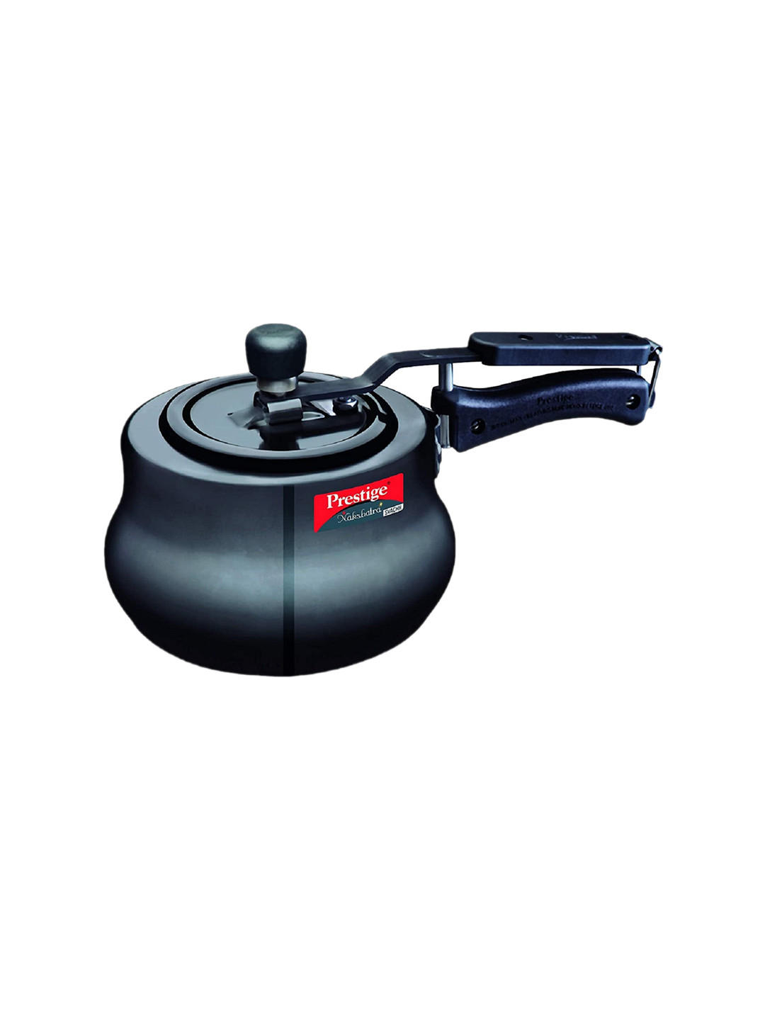 Prestige Nakshatra Plus Svachh Black Melamine Spillage Control Induction Inner Lid Hard Anodized Pressure Cooker-2 L