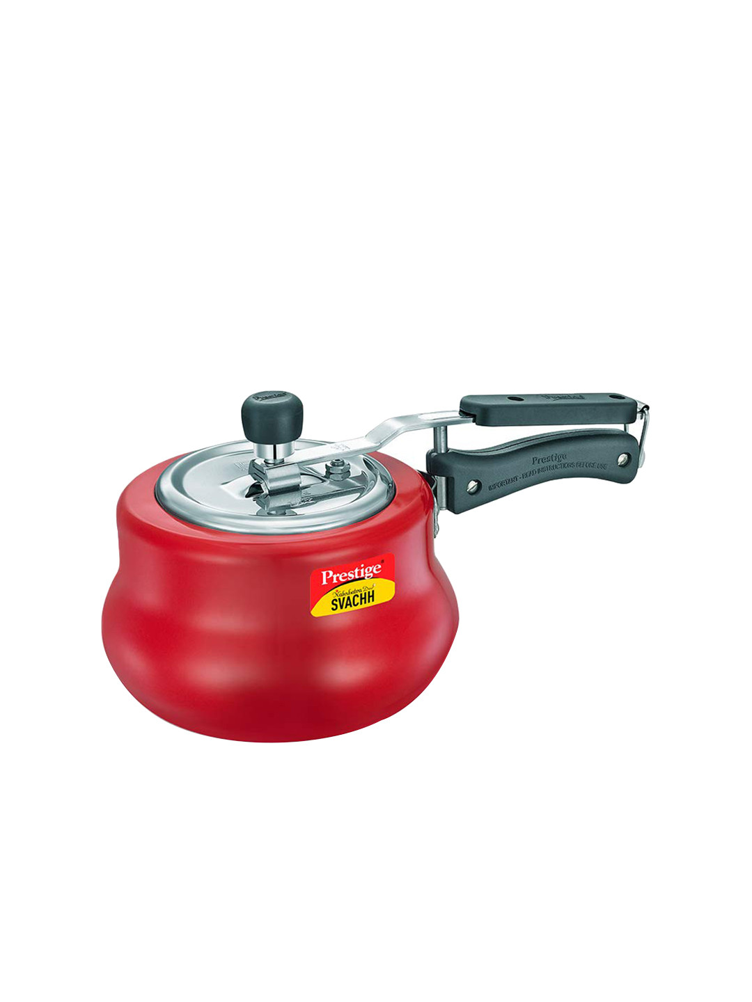 Prestige Nakshatra Duo Plus Svachh Red Aluminium Spillage Control Induction Inner Lid Pressure Cooker-2 L