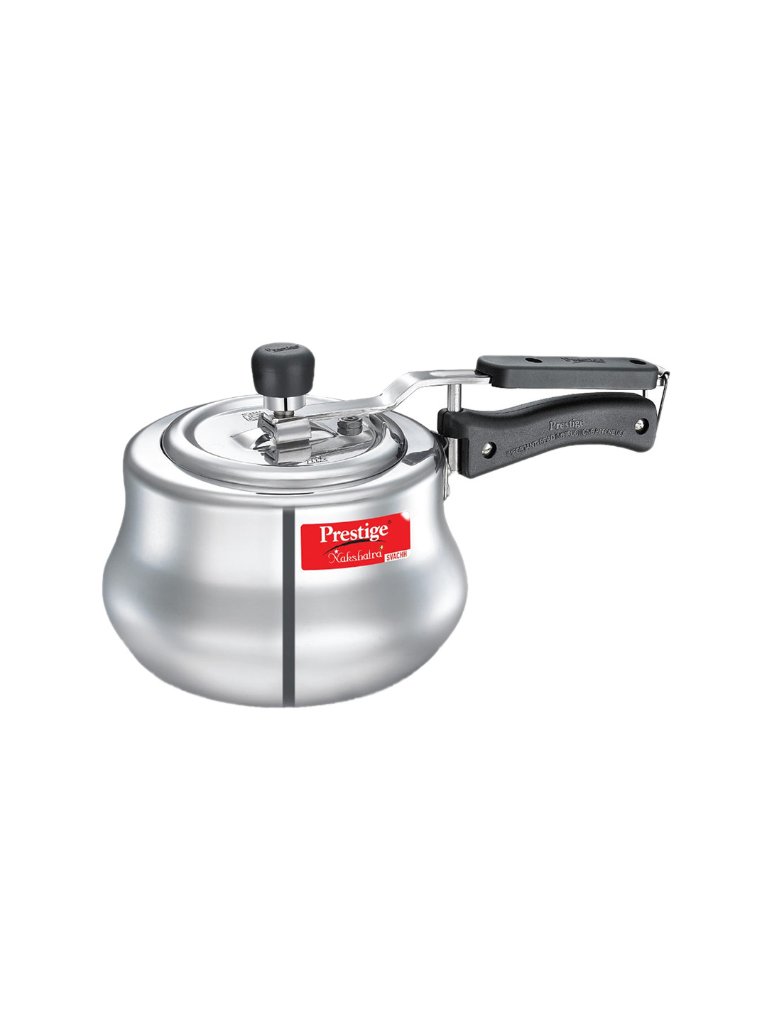 Prestige Nakshatra Cute Duo Svachh Silver Aluminium Spillage Control Induction Inner Lid Pressure Cooker-2 L