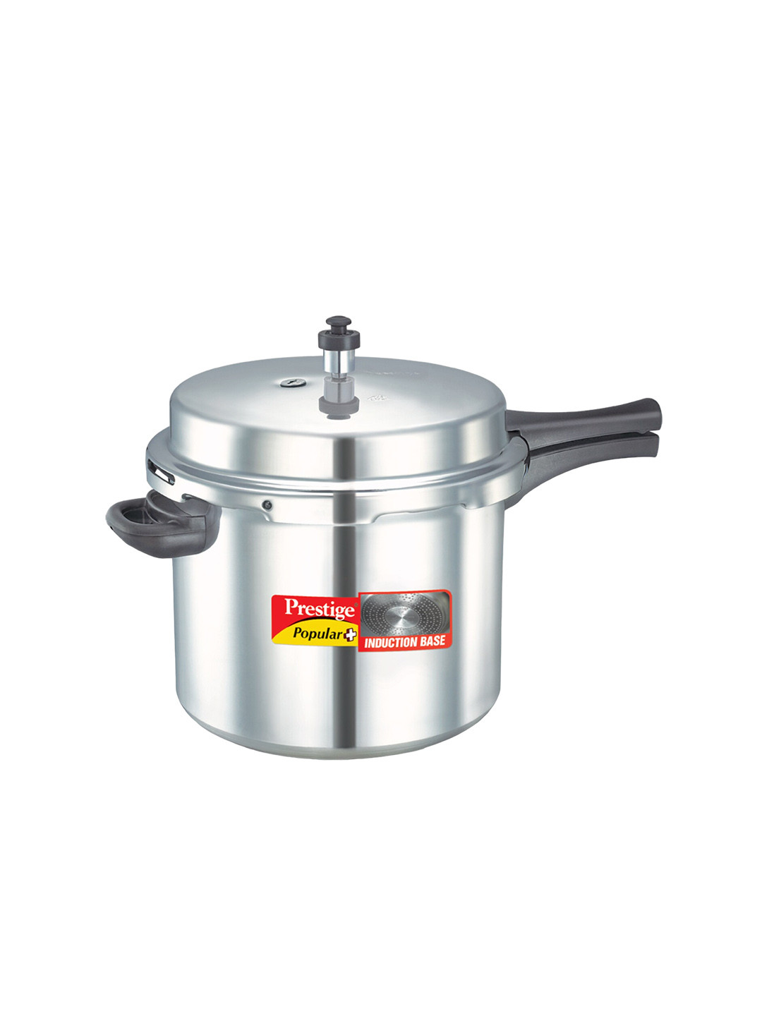 Prestige Popular Plus Silver Aluminium Induction Base Outer Lid Pressure Cooker-10 L