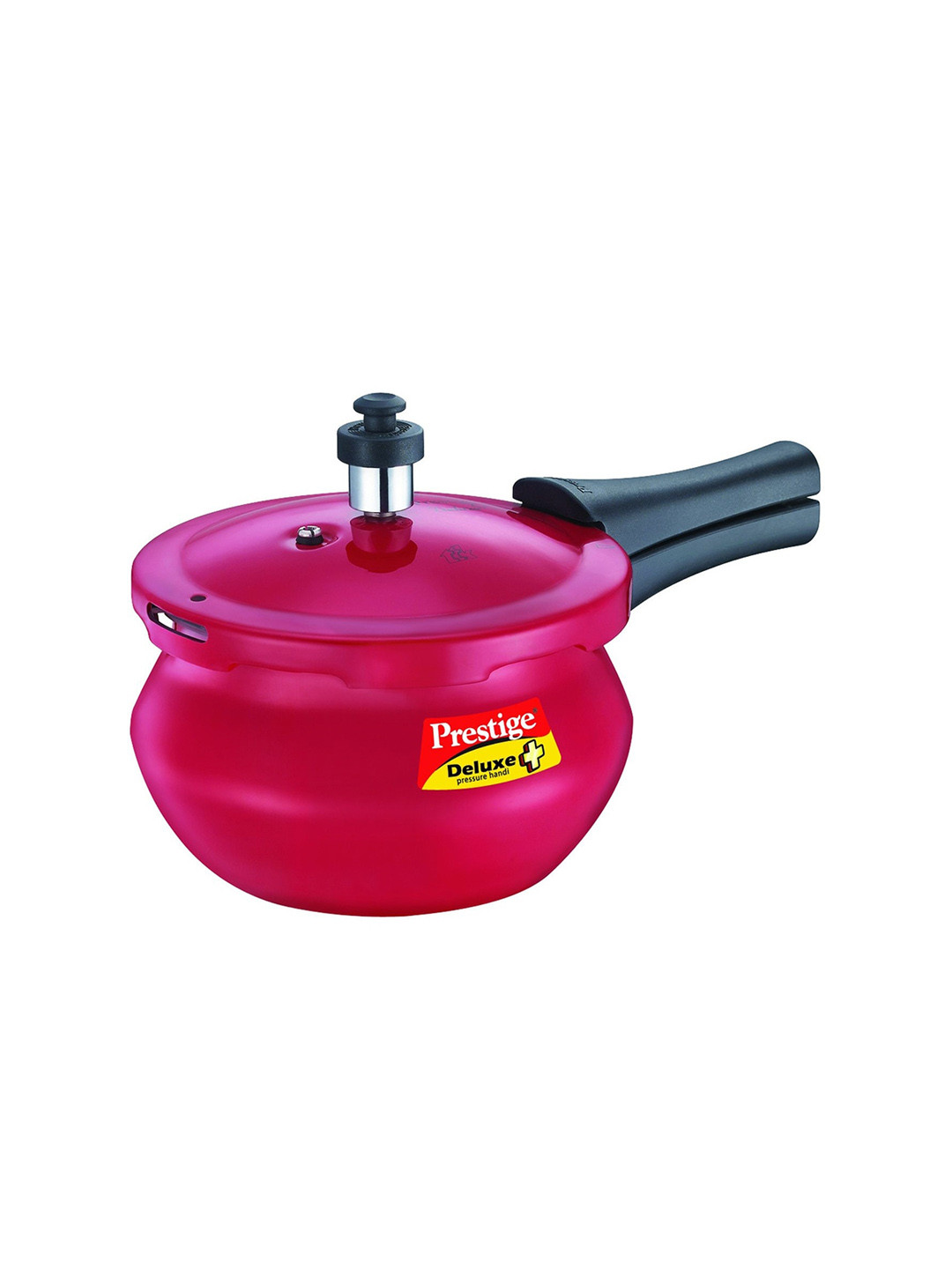 Prestige Deluxe Plus Red Aluminium Induction Base Outer Lid Pressure Cooker-2 L