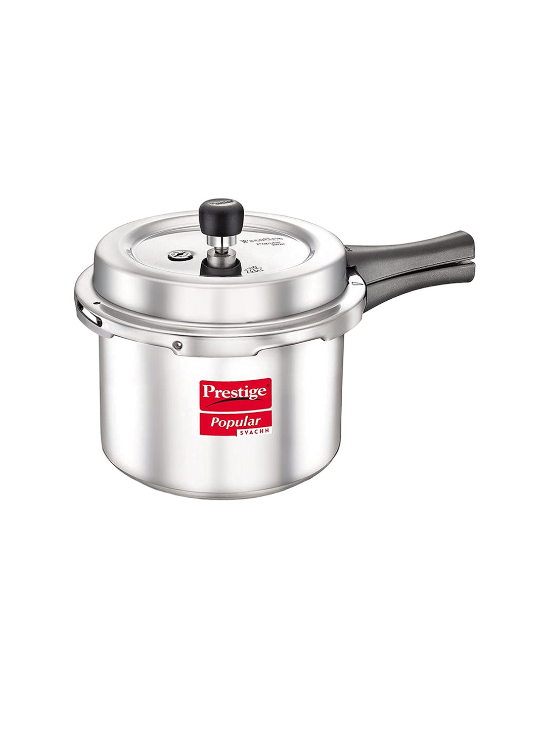 Prestige Popular Svachh Silver Aluminium Spillage Control Induction Outer Lid Pressure Cooker-1.5 L