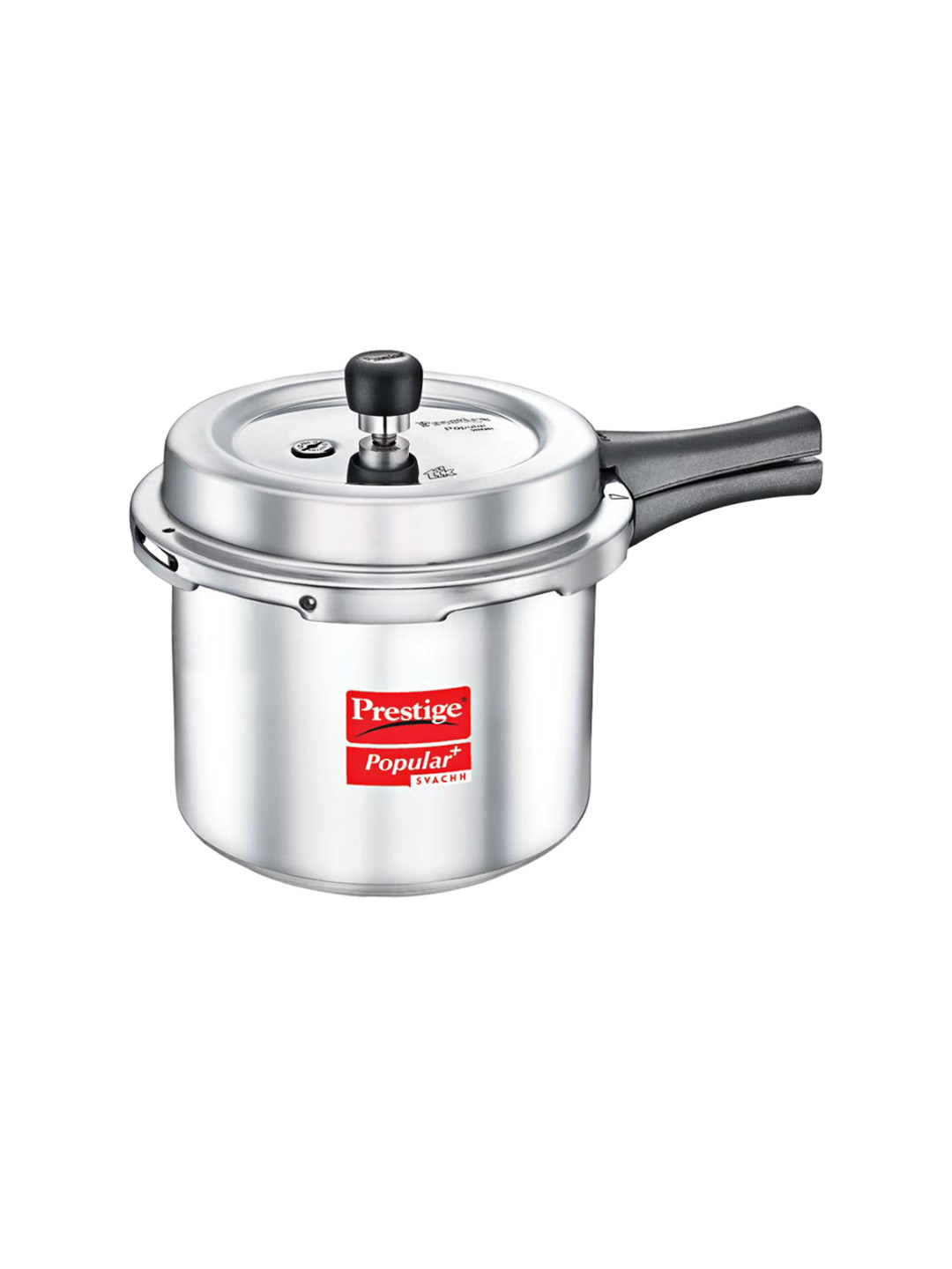 Prestige Popular Plus Svachh Silver Aluminium Spillage Control Induction Outer Lid Pressure Cooker-2 L