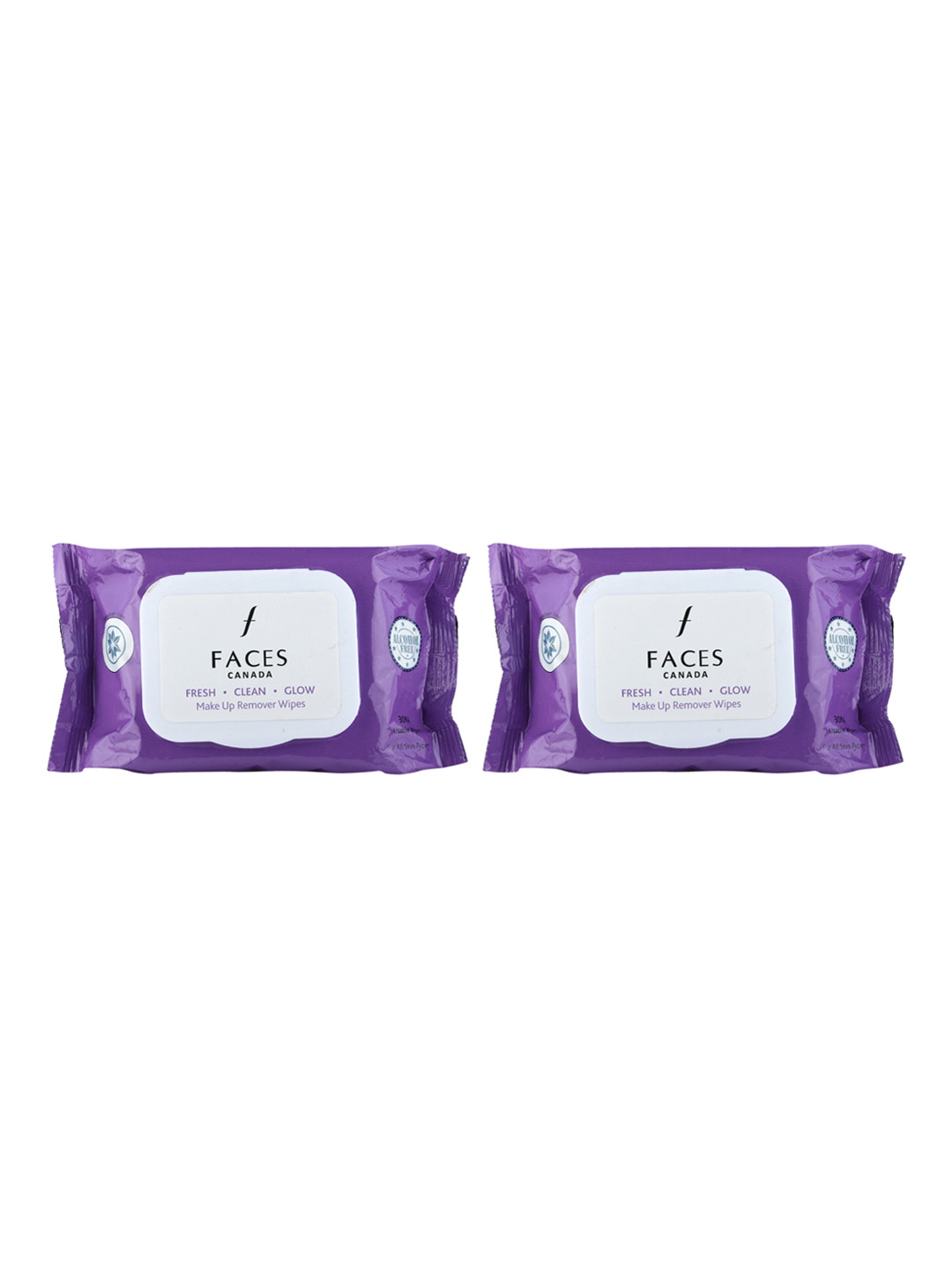 FACES CANADA Set of 2 Fresh Clean Glow Makeup Remover Wipes - 30 Pulls each