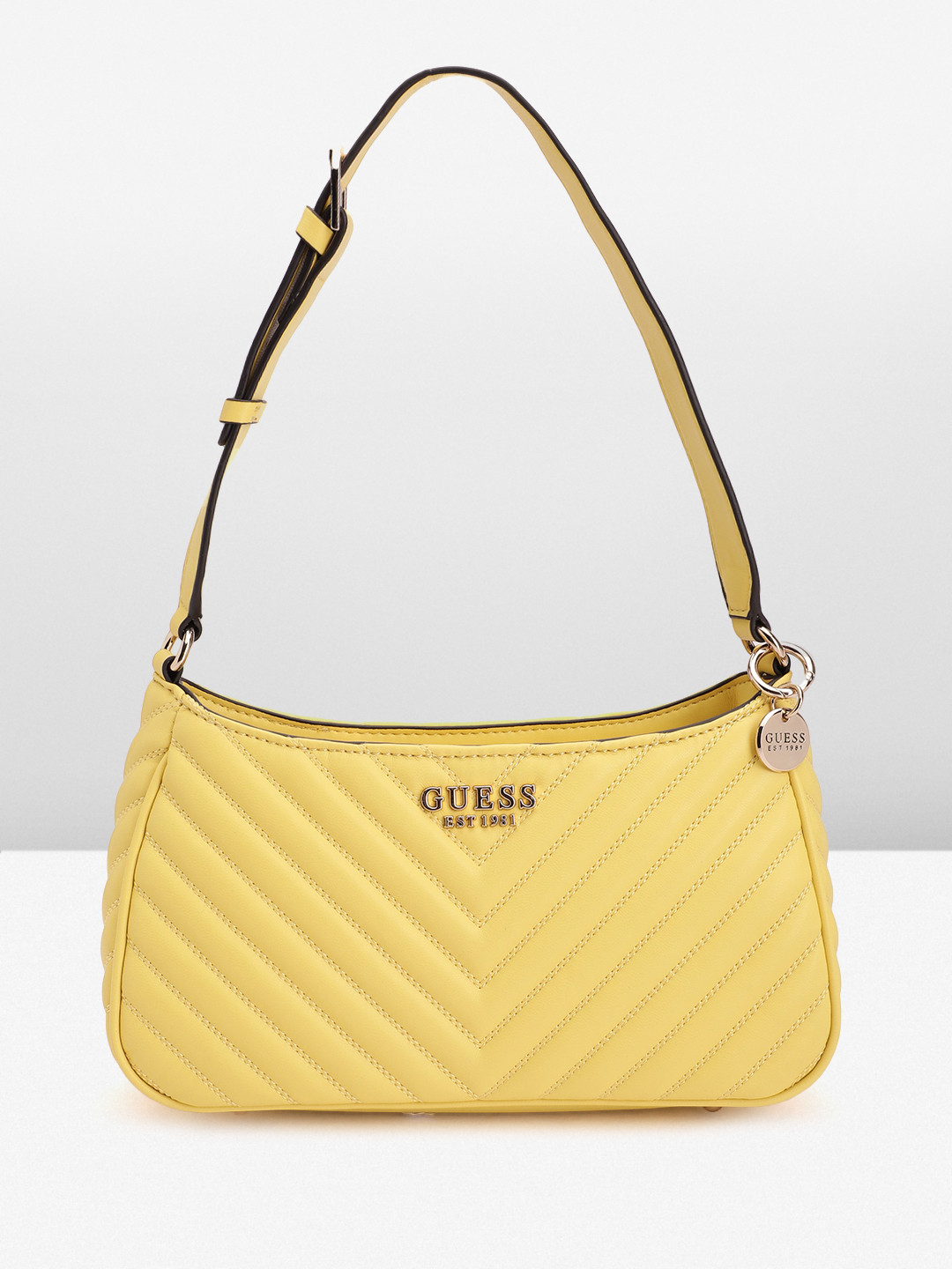 GUESS Quilted Detail Structured Shoulder Bag