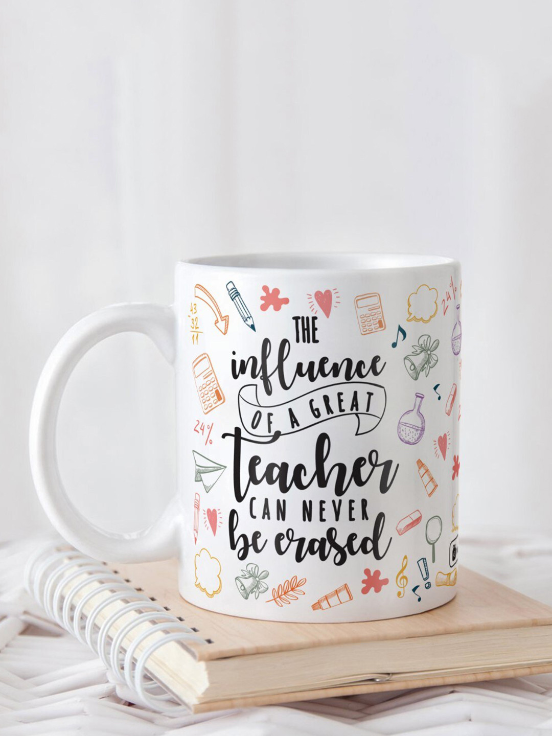 Indigifts Vinod Name Personalised White Typography Ceramic Microwave Safe Mug-325ml