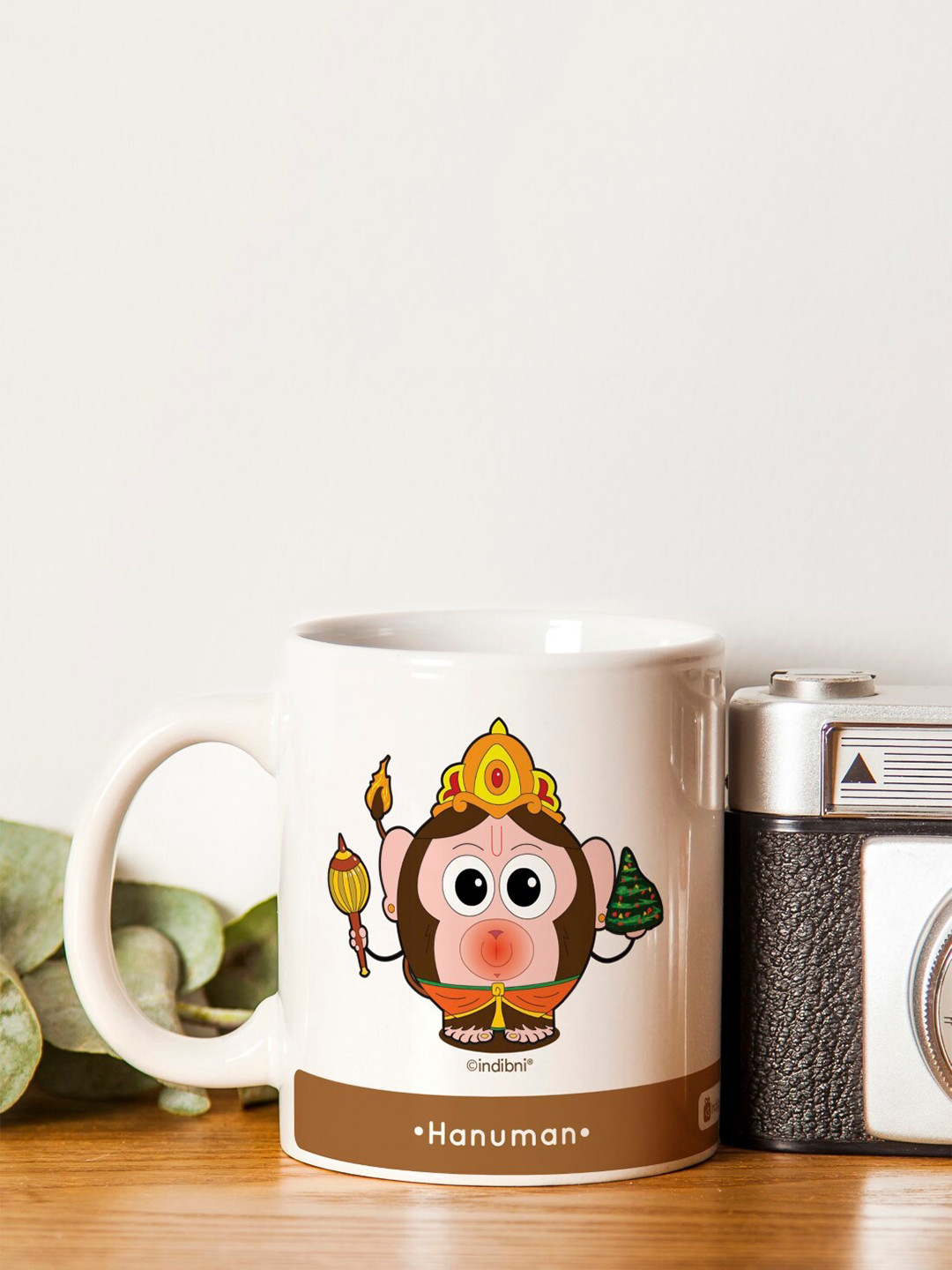 Indigifts Dazzling Ikat Dazzling Ikat Spoon White Abstract Ceramic Microwave Safe Mug-330ml