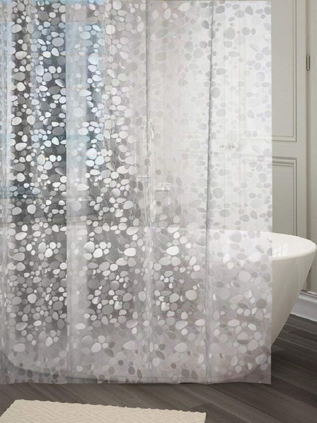 Kuber Industries Transparent PVC Shower Curtain