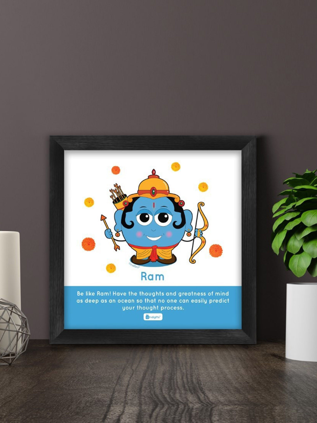 Indigifts Be Like Lord Ram MDF Ethnic Motifs Matte Hanging Hall Spiritual Wall Decor-8In