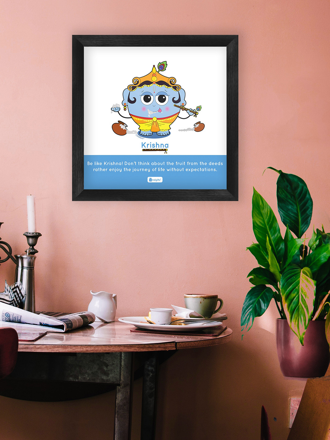 Indigifts Be Like Krishna MDF Matte Hanging Hall Spiritual Wall Decor-8In