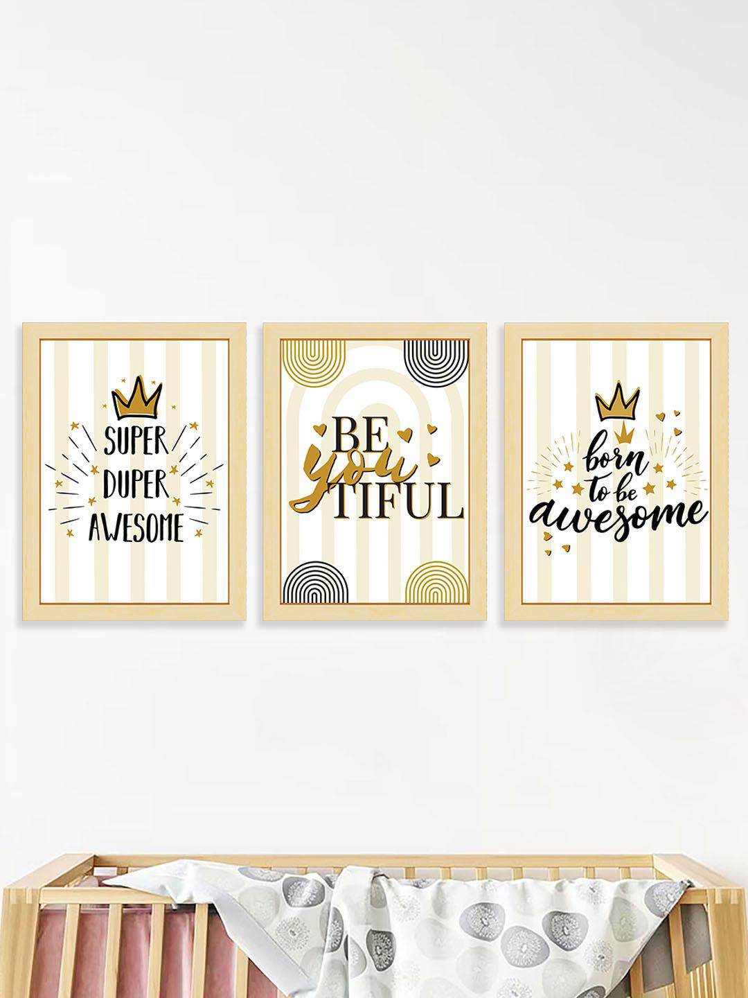 Art Street Beige & Black Nursery Kids Art Wall Art