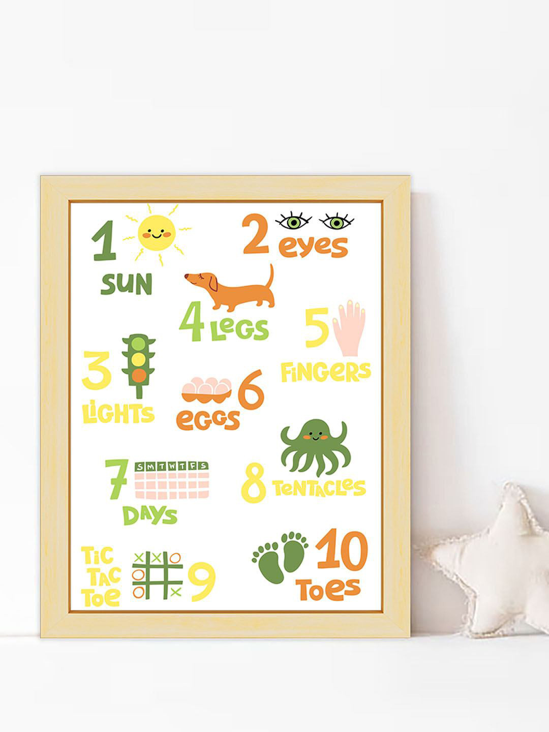 Art Street Kids Beige & Green Numbers & Counting Wall Art