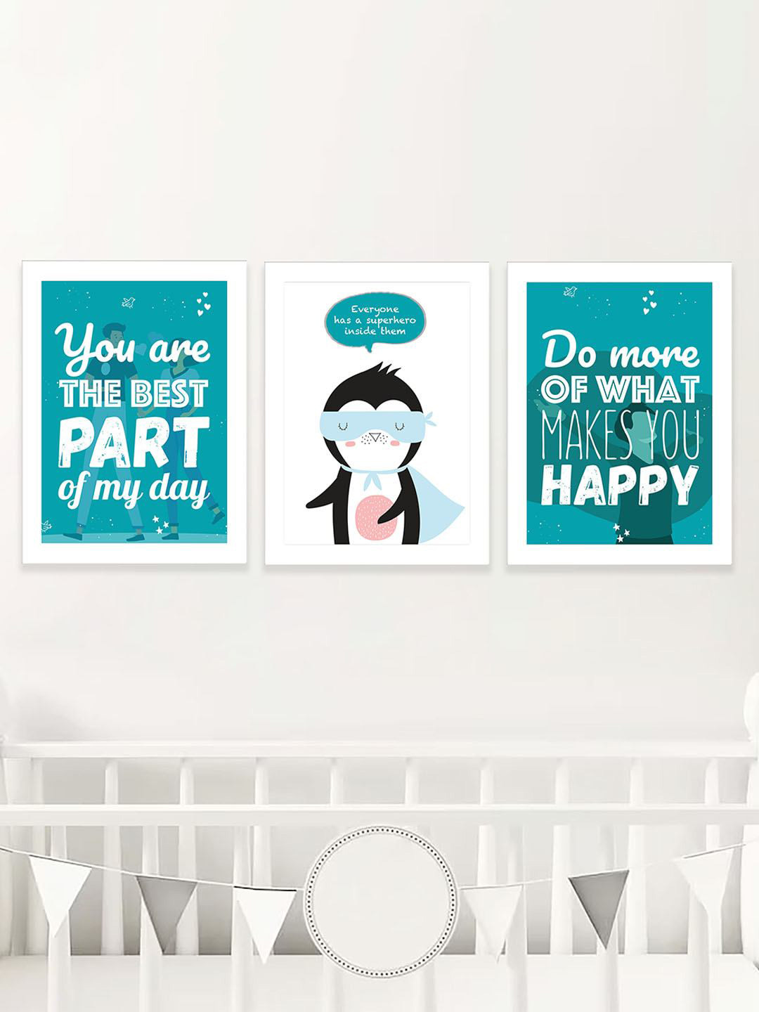 Art Street Kids White & Blue You Are The Best Part Of My Day Animal Wall Arts