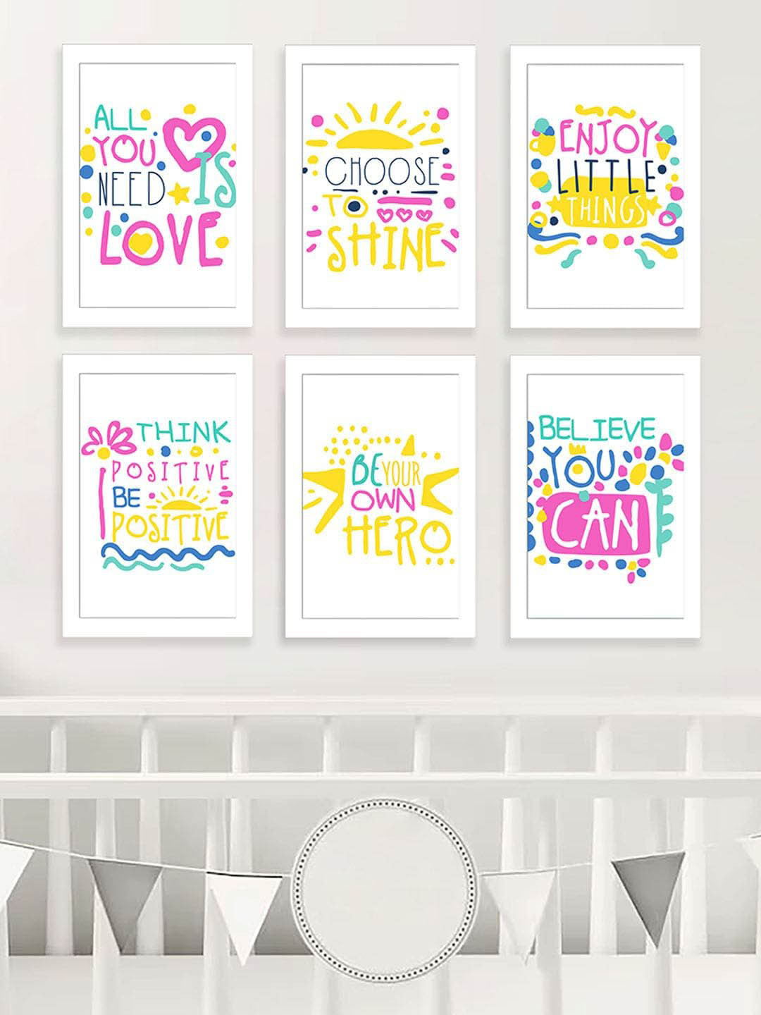 Art Street Enjoy Little Things Paper 6 Piece Rectangle Paintings Wall Art - 8.9 x 12.8 In