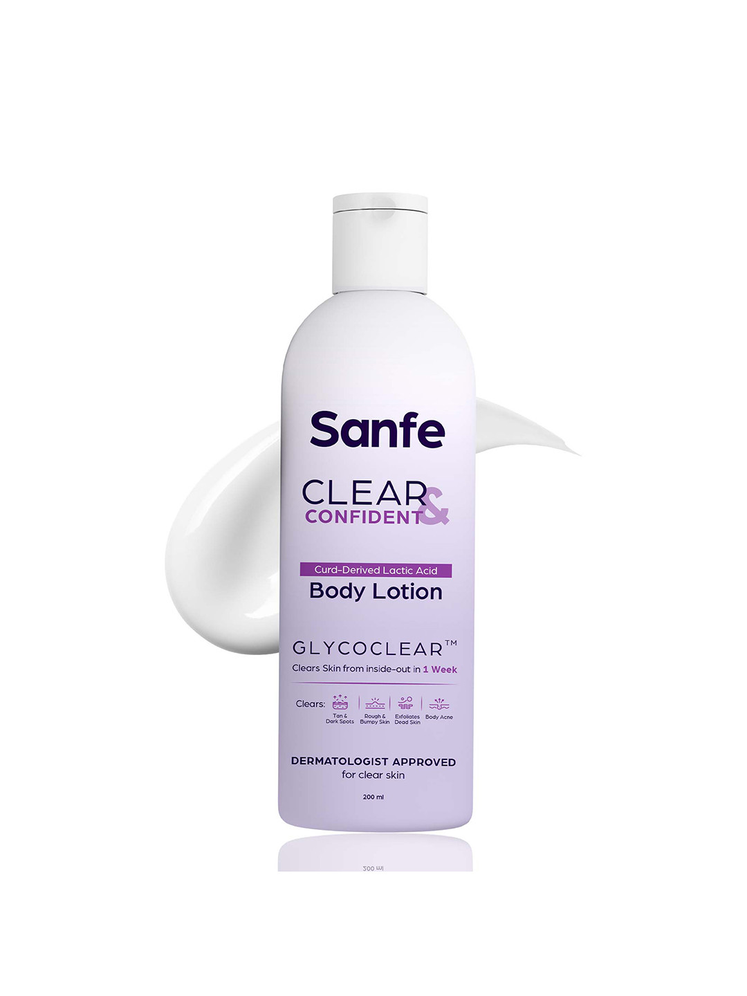Sanfe Clear & Confident Glycoclear Curd Derived Lactic Acid Body Lotion - 200ml