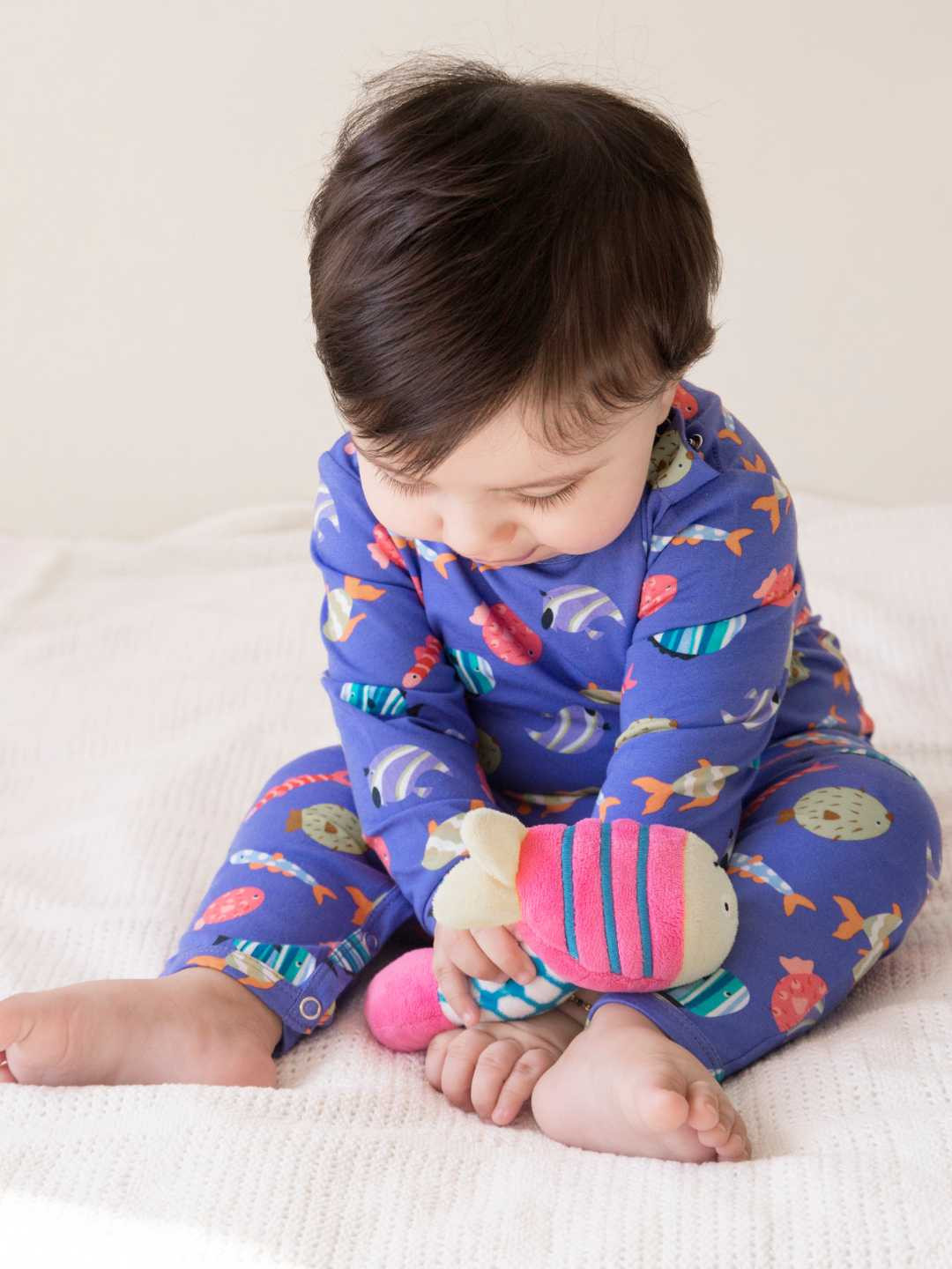 Ola! Otter Infants Conversational Printed Organic Cotton Romper