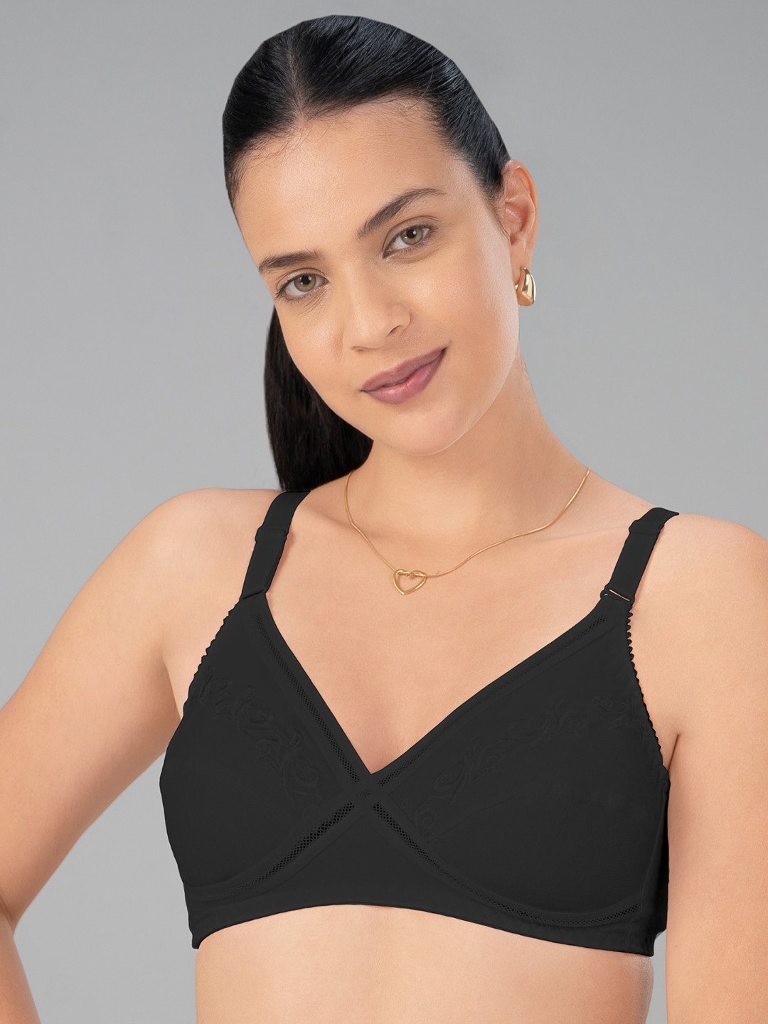 Lovable Floral Self Design Full Coverage Cotton Everyday Bra With All Day Comfort