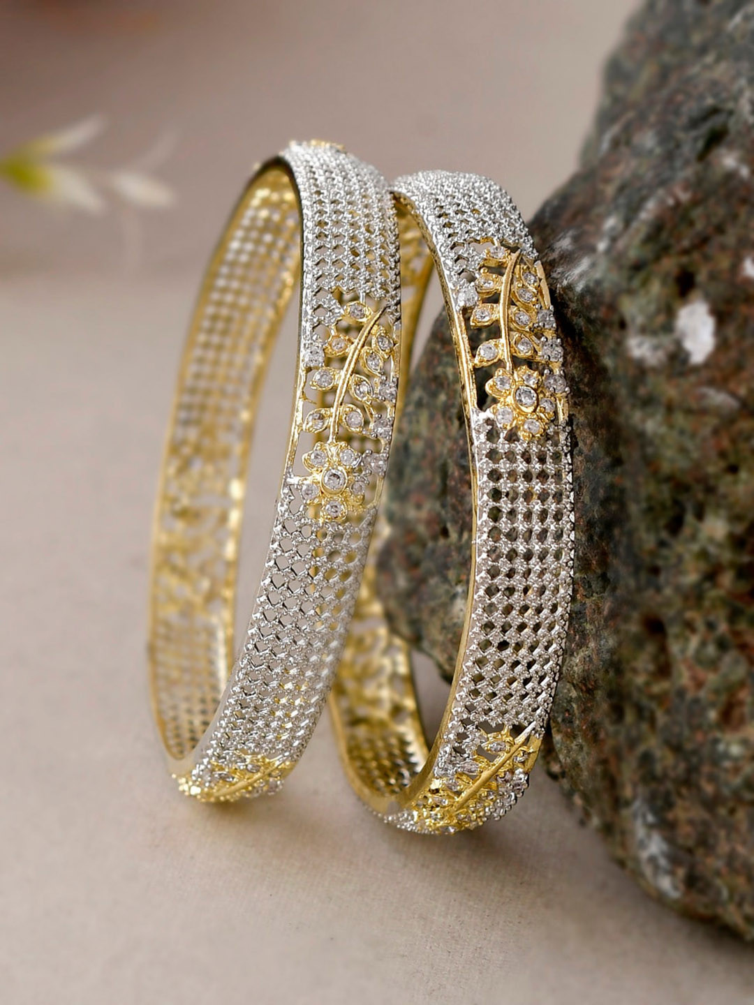 Shoshaa Set Of 2 AD-Studded Bangles