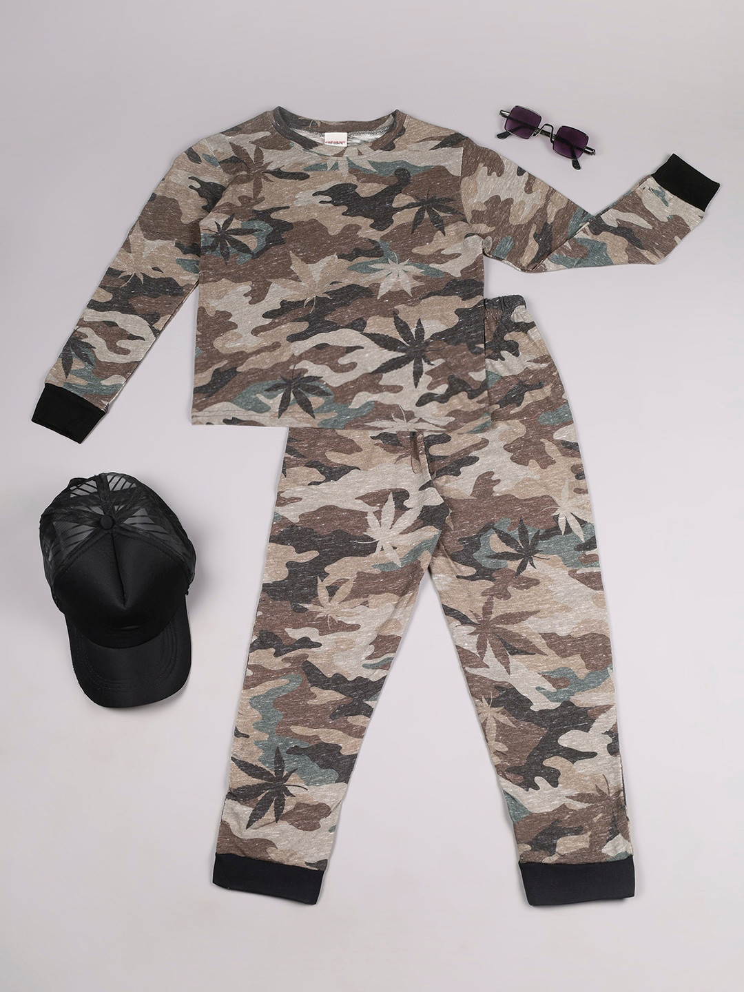 RAINE AND JAINE Girls Tropical Printed Pure Cotton Nightsuit