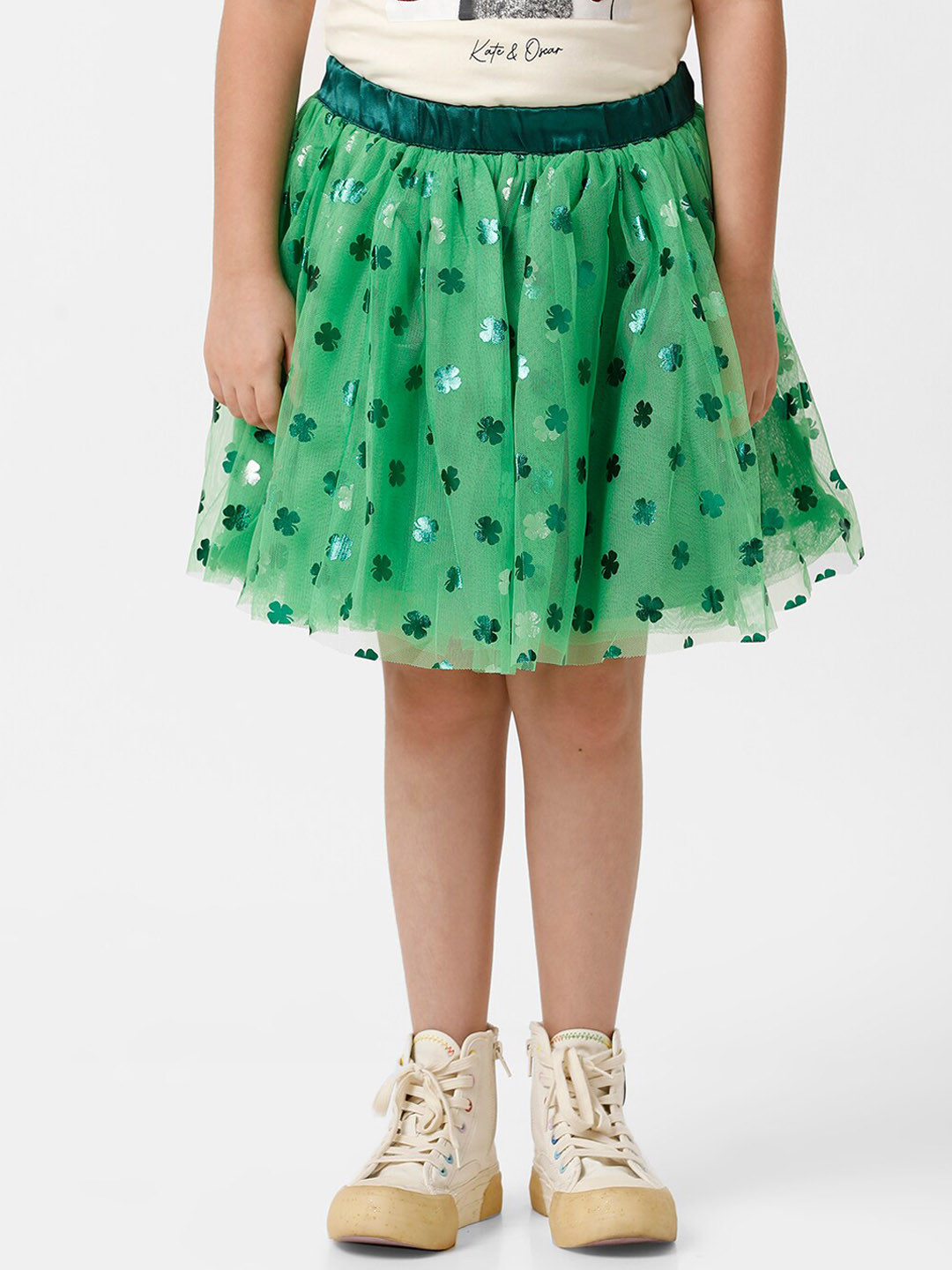 KATE & OSCAR Girls Embellished Flared Mini Skirt