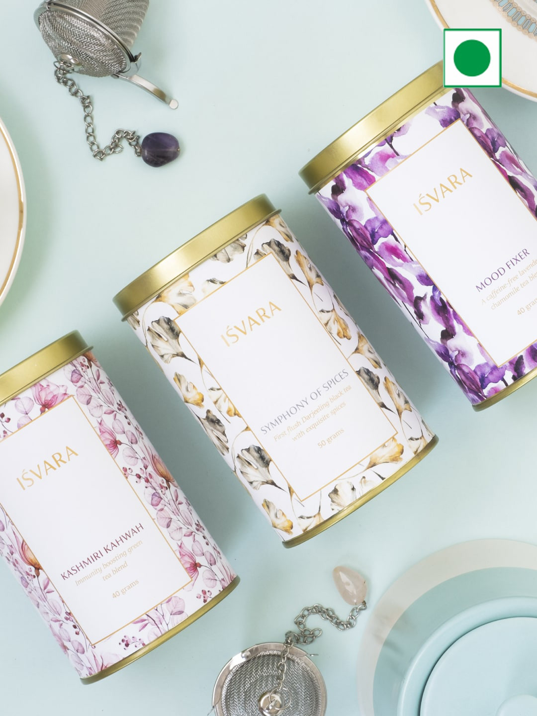 ISVARA Set of 3 Skincare Green Teas