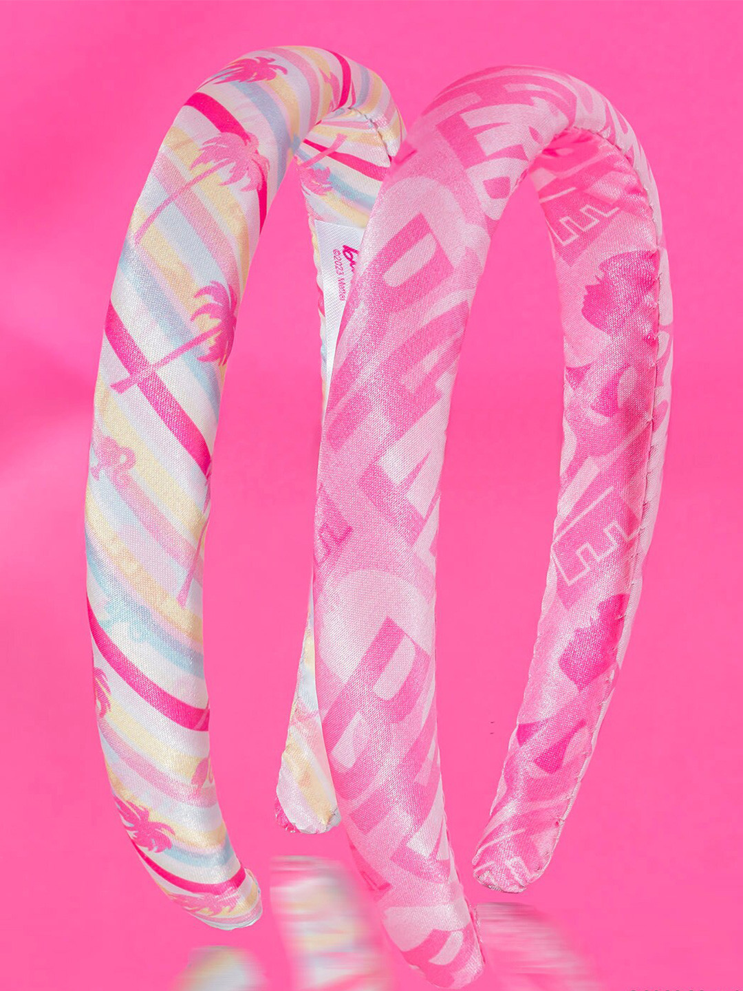 HAIR DRAMA CO. Women Set of 2 Barbie Printed Puff Hairbands