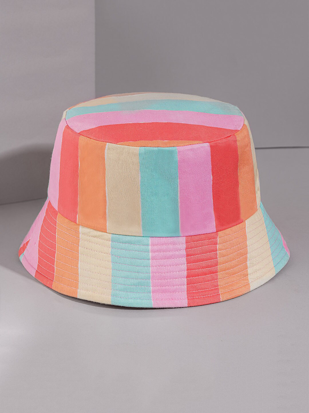 Hair Drama Co. Women Multicolor Sunset Floppy Cotton Bucket Hat
