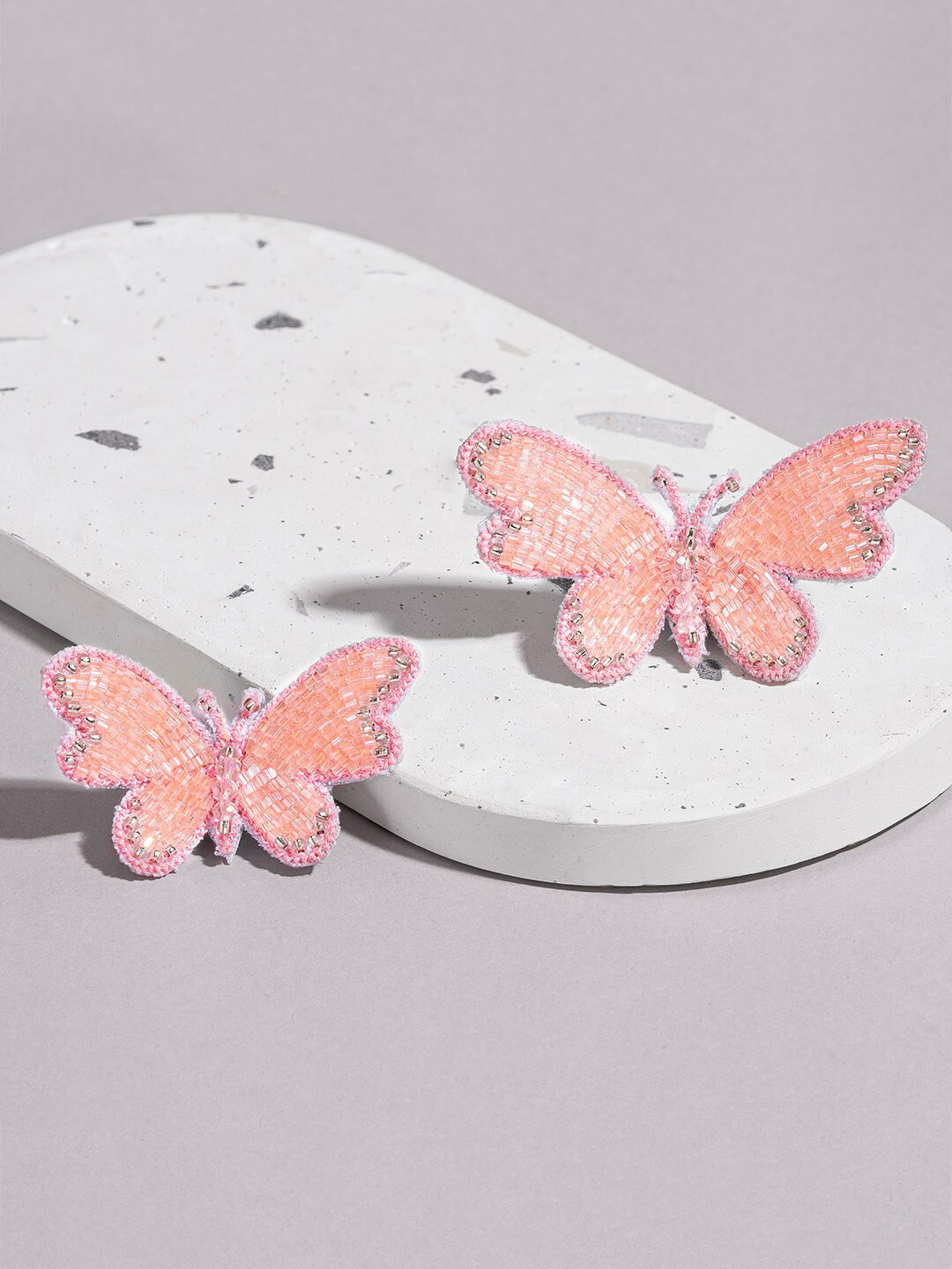 HAIR DRAMA CO. Women Set of 2 Glass Crystals Embellished Butterfly Hair Pins