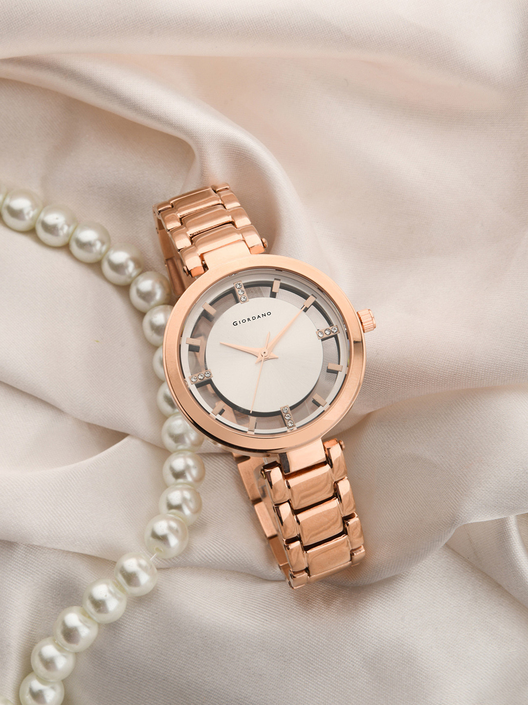 GIORDANO Women Embellished Dial & Bracelet Style Straps Analogue Watch GD4207-33