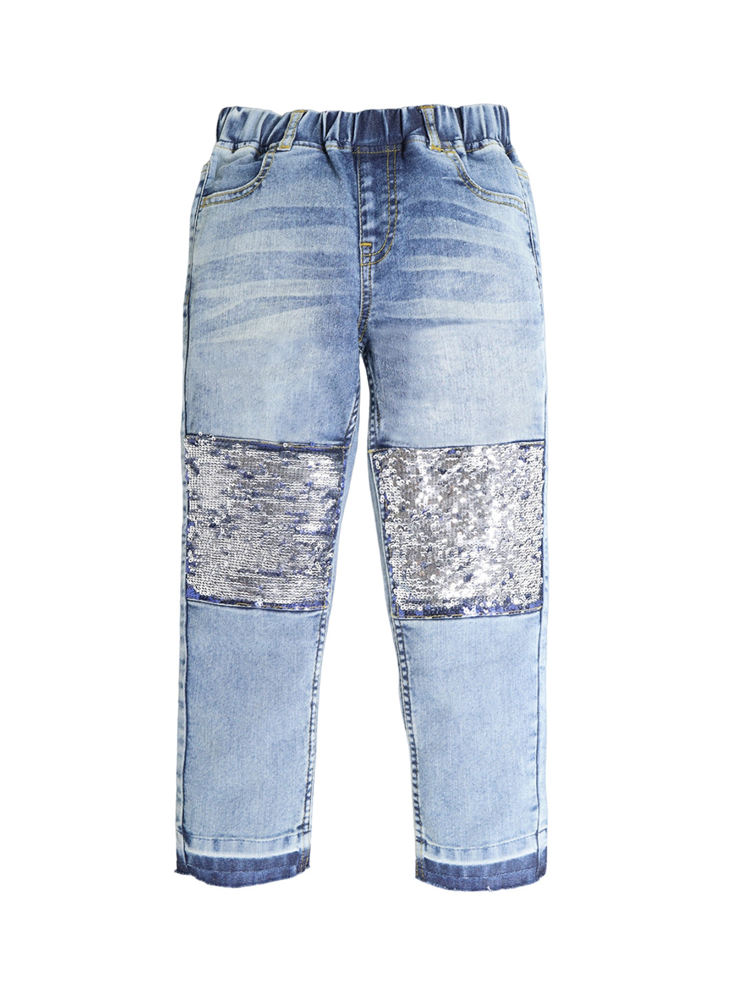 Cherry Crumble Girls Comfort Heavy Fade Highly Distressed Embellished Stretchable Jeans