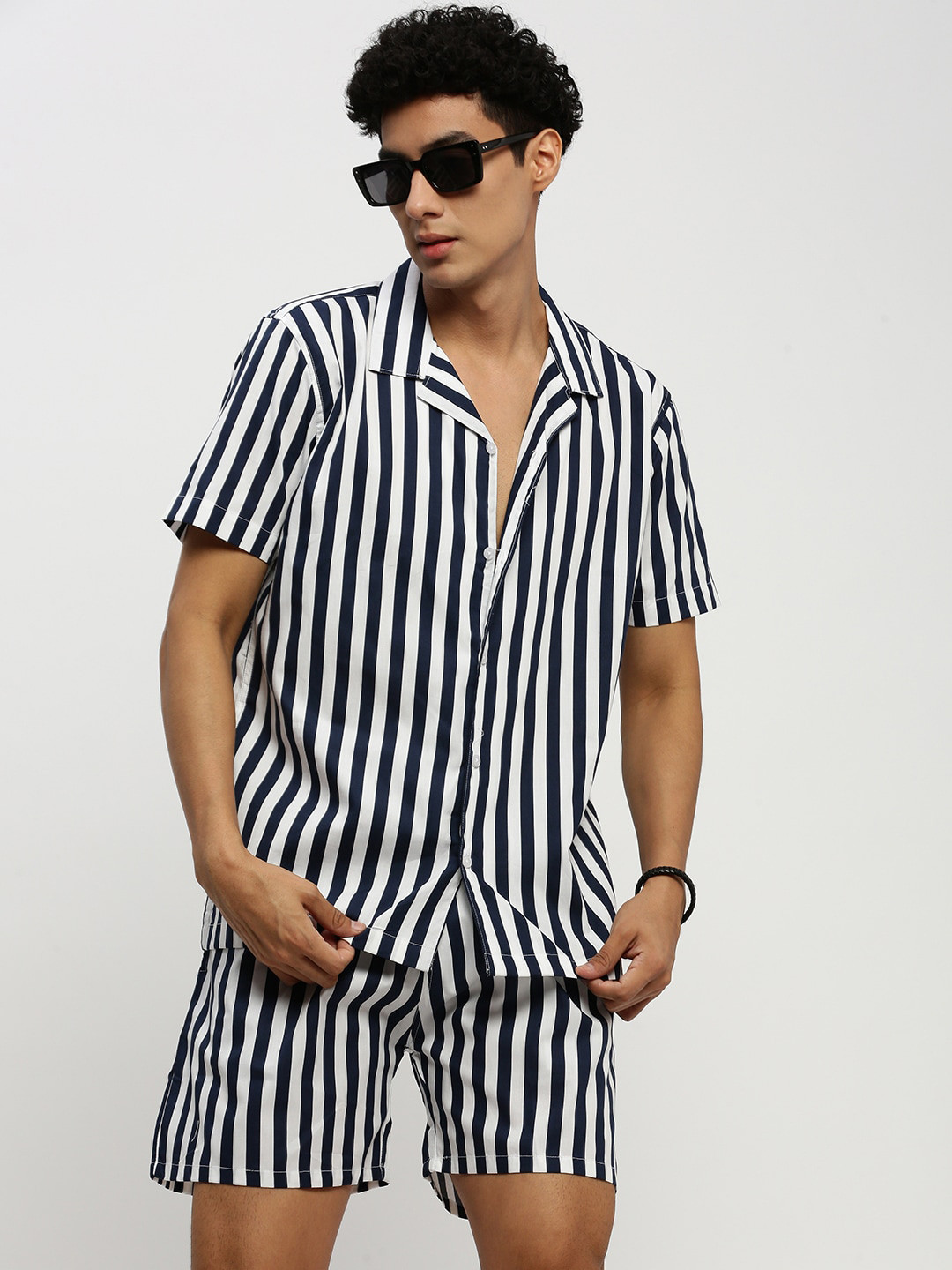 SHOWOFF Striped Shirt And Shorts