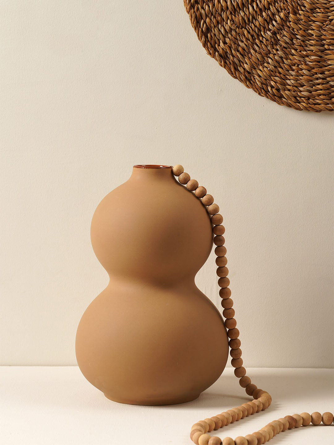 PUREZENTO Brown Ceramic Flower Vase