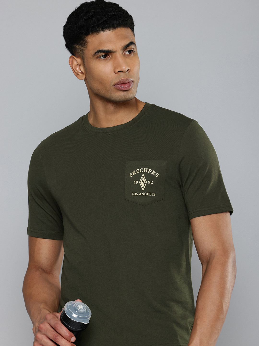 Skechers UPSHIFT Typography Printed With Chest Pocket T-shirt