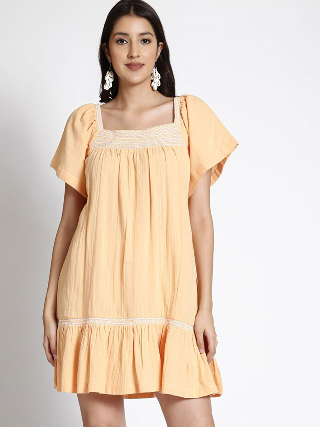 250 DESIGNS Square Neck A-Line Mini Dress