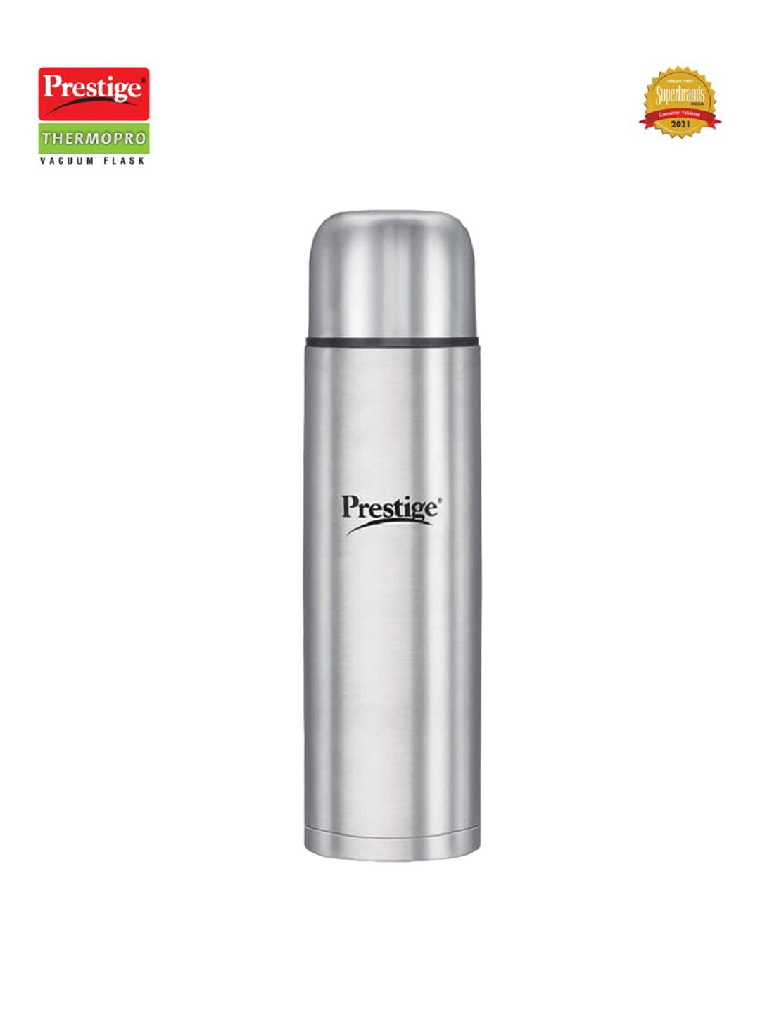 Prestige PFSL Silver Brand Logo Stainless Steel Double Wall Vacuum Flask - 1L