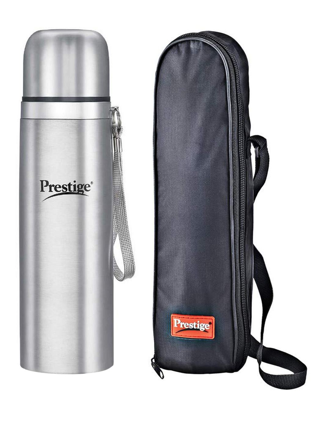 Prestige Silver Brand Logo Stainless Steel Double Wall Vacuum Flask - 750ml