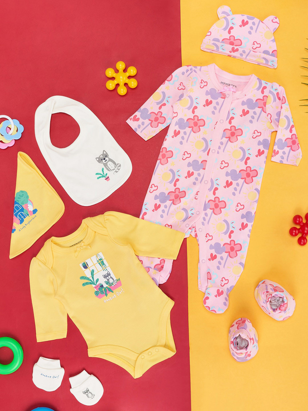 Pantaloons Baby Infant Girls Pure Cotton Set Of 7 Baby Apparel Gift Set
